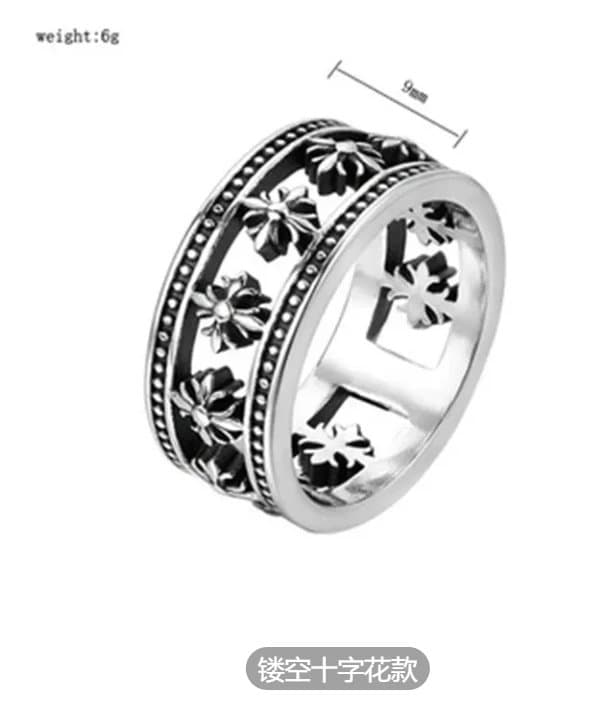 Chrome Hearts Open Cross Ring Floral Scrollwork — 22