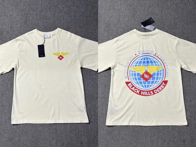 Rhude Script Logo Tee Black/White — 军绿色 如图所示87 杏色