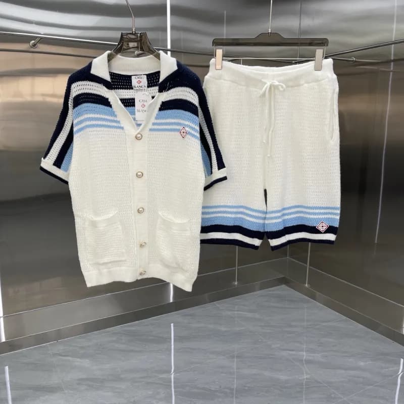 Off-White Knit Polo Dress Multi-Color Zigzag — 185-17