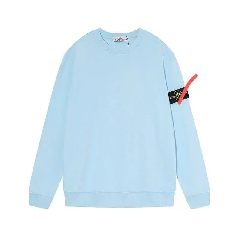 Stone Island Crewneck Sweatshirt Solid — 天蓝色