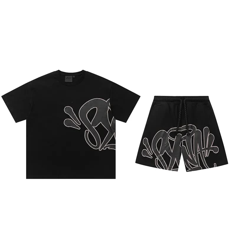 Sp5der Graffiti Logo Set Black with Grey Outline