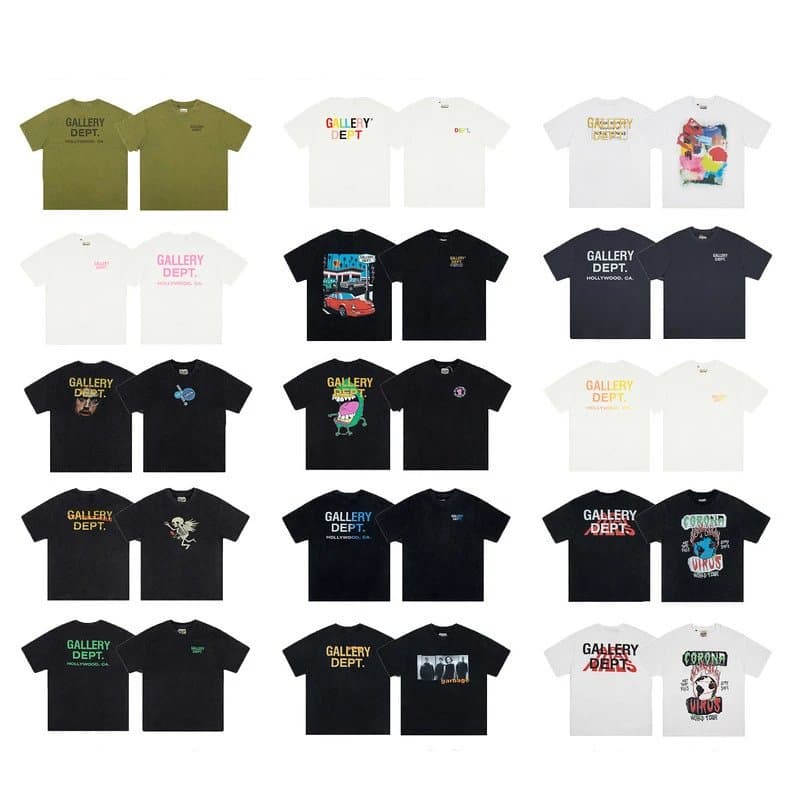 Gallery Dept. Screen Depot Tee Washed Black — 深棕色 D65洗水黑眩晕印花