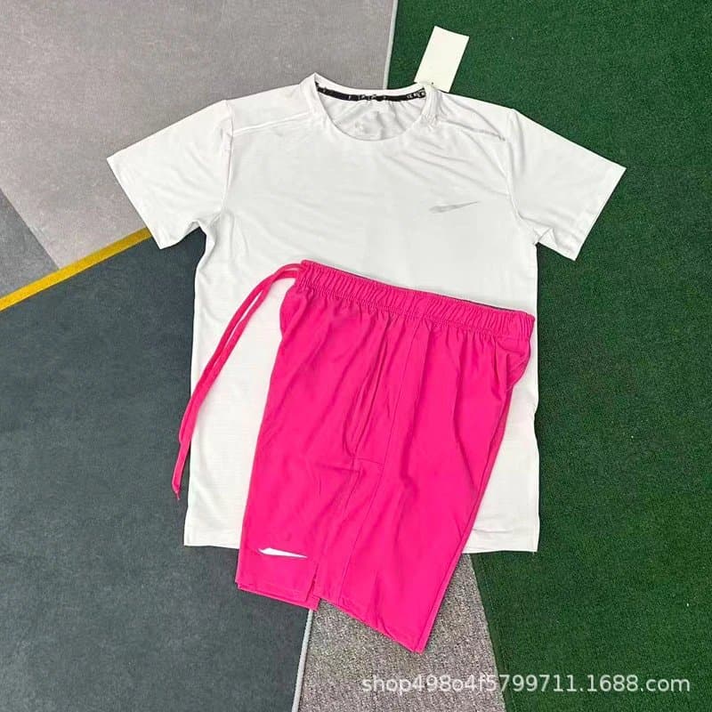 Nike Training Set White and Hot Pink