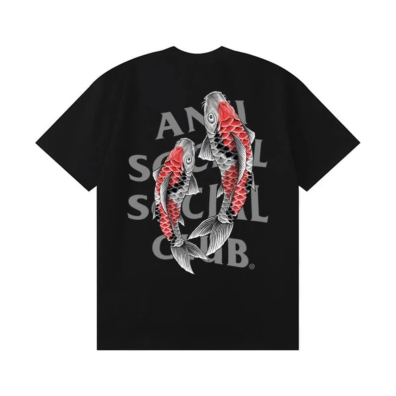 Anti Social Social Club Graphic Tee KAWS x ASSC Bear — 黑色鲤鱼