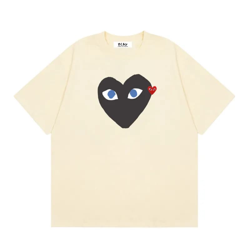 Comme des Garçons Heart Logo T-Shirt Light Blue with Red Heart — 14 apricot