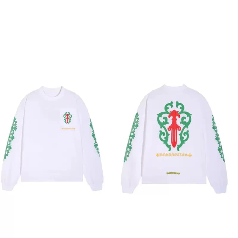 Chrome Hearts Long Sleeve Tee Stay Fast Graphic — 8016 white