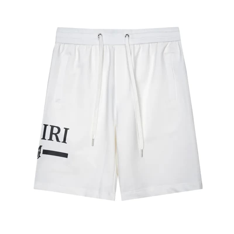Amiri Logo Shorts Vinyl Print — 658 White