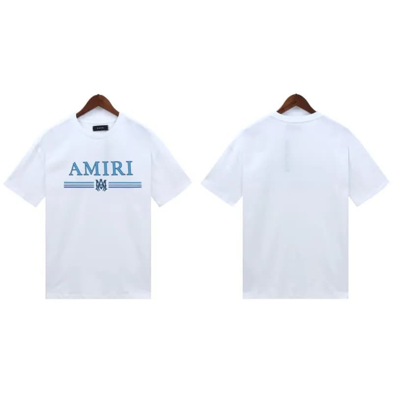 Amiri Logo T-Shirt Blue Script — 2217 white