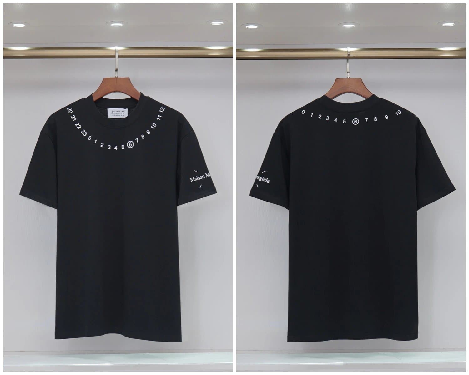 Maison Margiela Numbered Tee Numeric Collar Print — 2075黑色