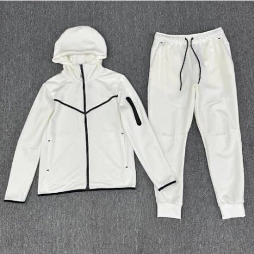Nike Tech Fleece Hooded Jacket Reflective Chevron — 白色套装