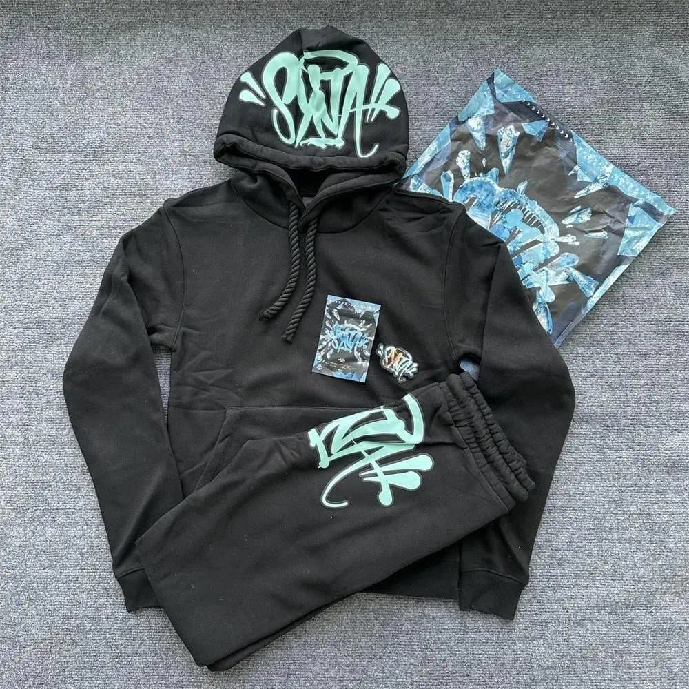 Broken Planet Logo Sweatpants Star Logo — T03黑色套装【印青蓝图】