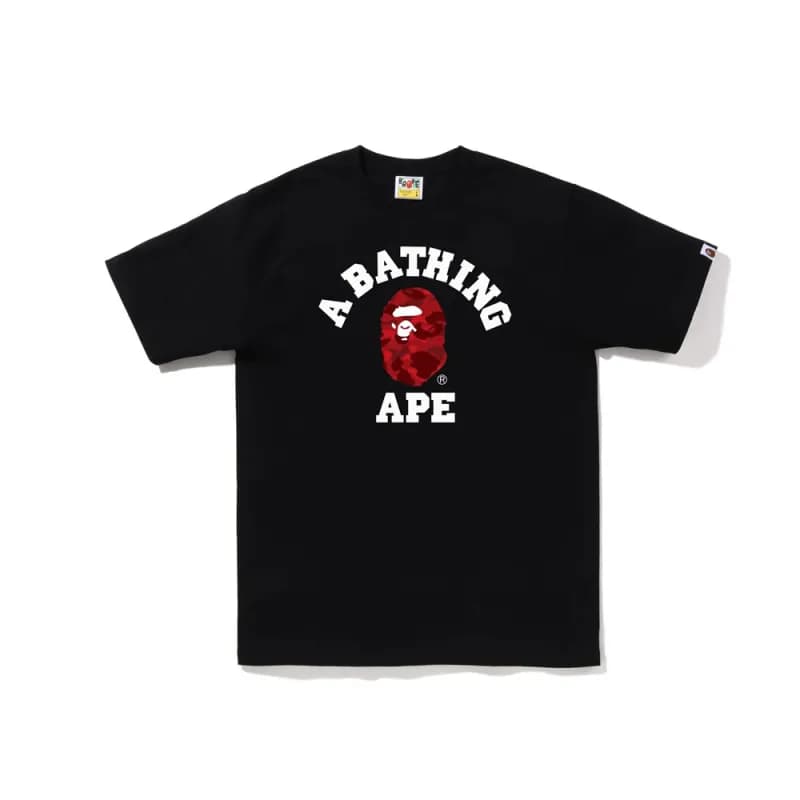 BAPE Ape Head Tee Camo Ape Logo — 721 black red