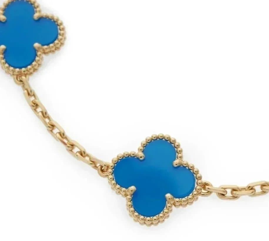 Van Cleef & Arpels Alhambra Bracelet Five Motifs — 玫瑰金色蓝玛瑙