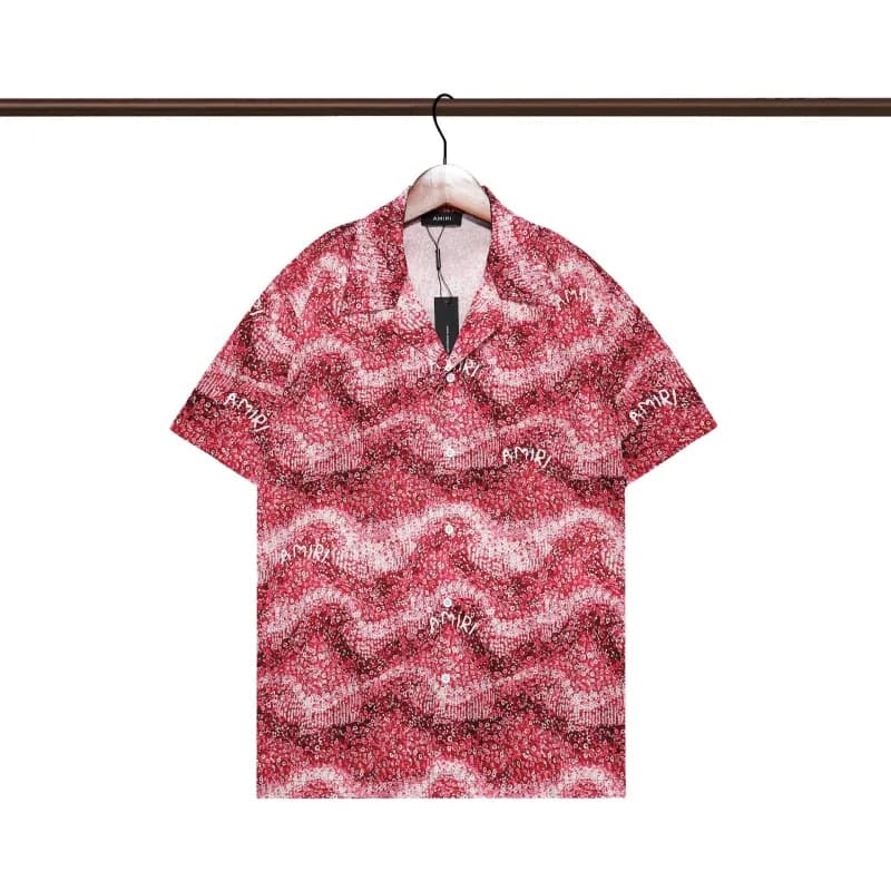 Amiri Short-Sleeve Shirt Wave Print