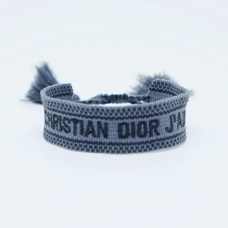 Dior J'Adior Woven Bracelet Pink with Black Logo — 26#