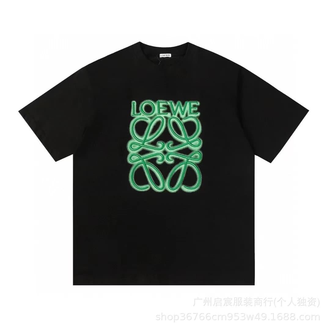 Loewe Logo T-Shirt Neon Green Anagram Print