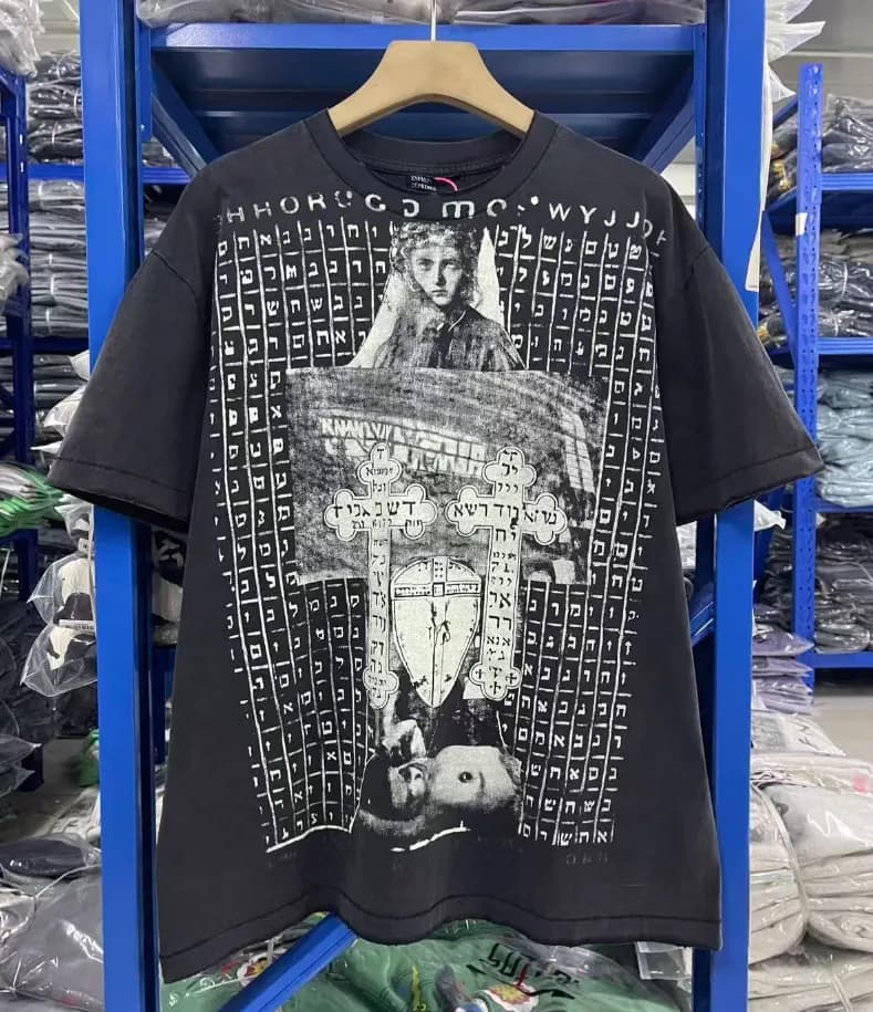 Palace Long Sleeve Tee Teen Just Wanted Love Print — E3689 - washed black