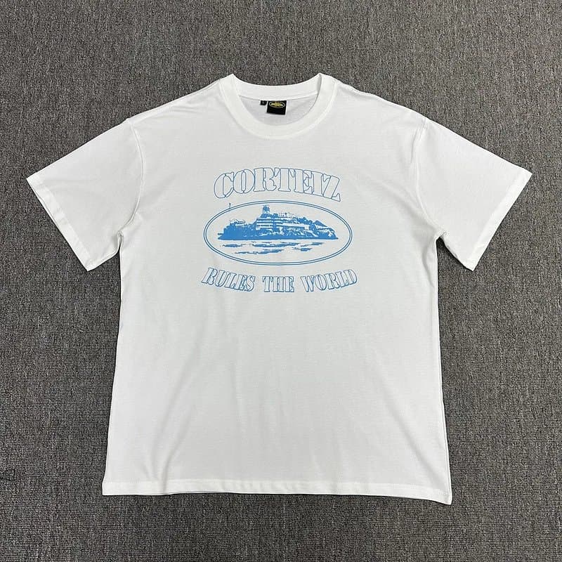 Corteiz Graphic Tee Crab Logo — 3103款 白印浅蓝