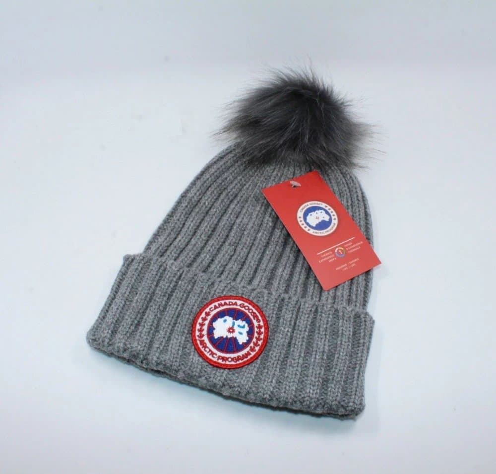 Canada Goose Ribbed Beanie Arctic Program Patch — 020# 灰色