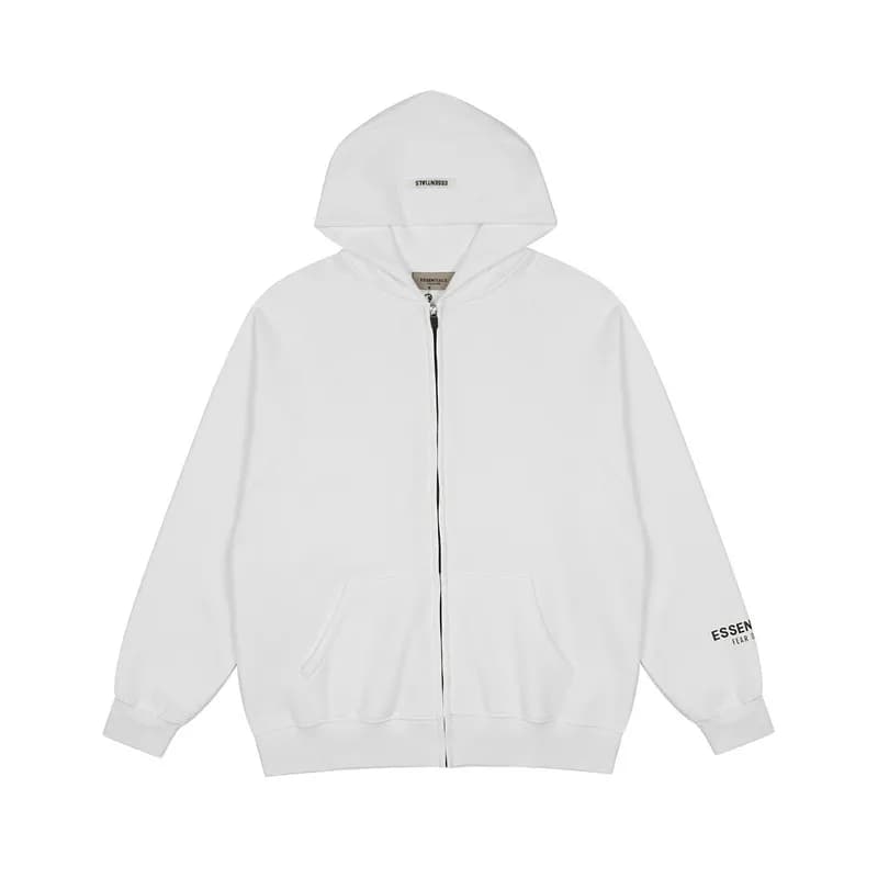 Fear of God Essentials Zip-Up Hoodie Essentials Logo