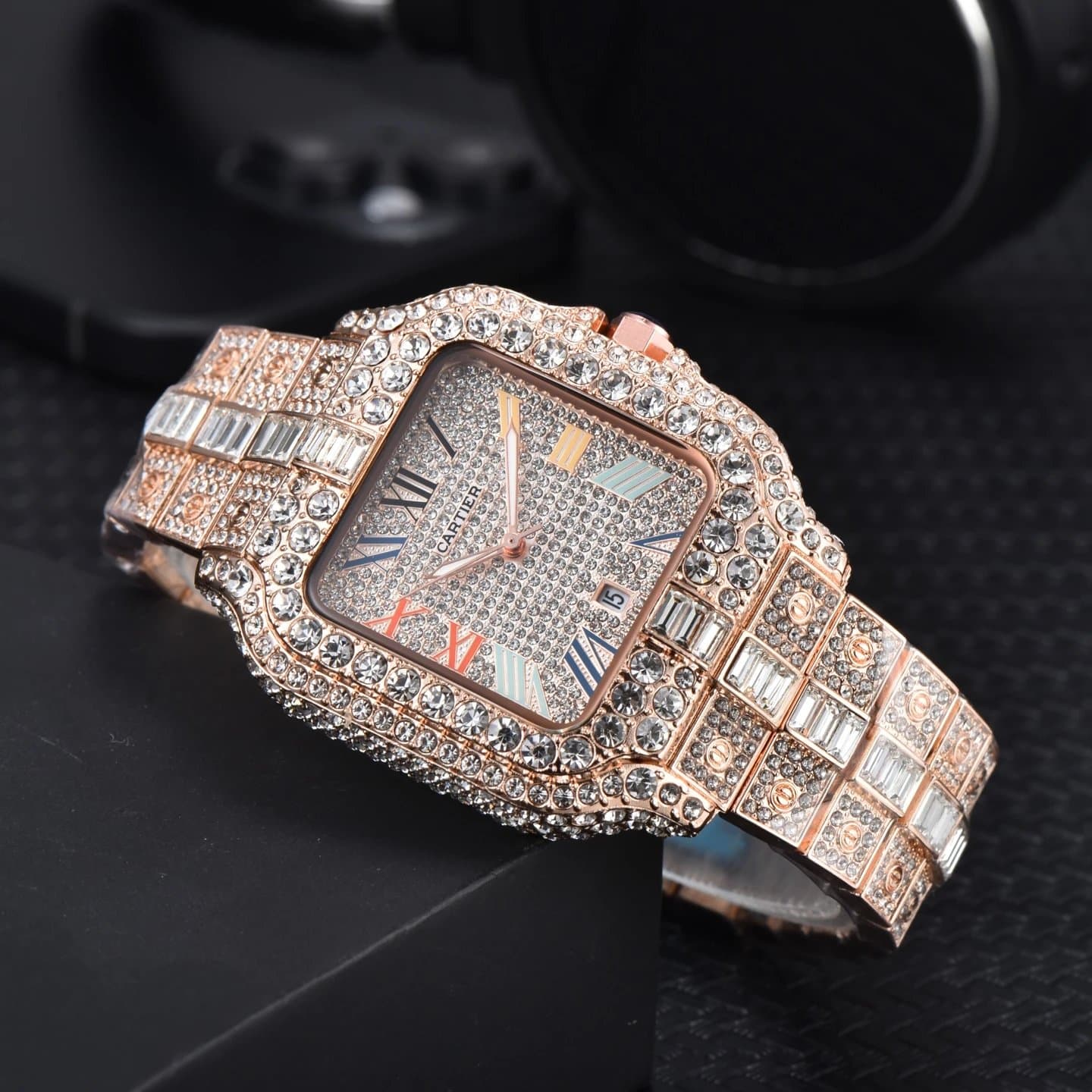 Cartier Santos Paved with Crystals — 均码 · 17