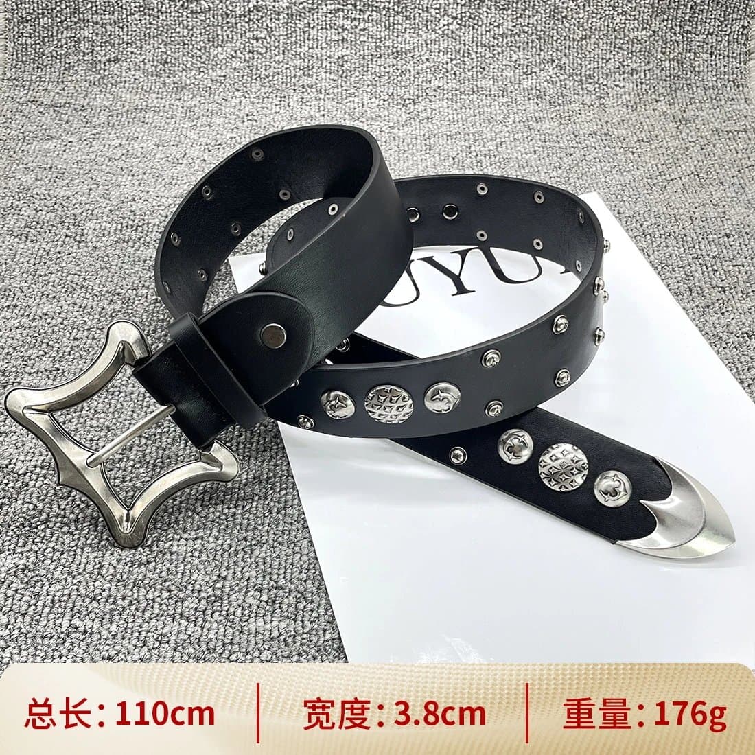 Chrome Hearts Studded Belt Silver Hardware