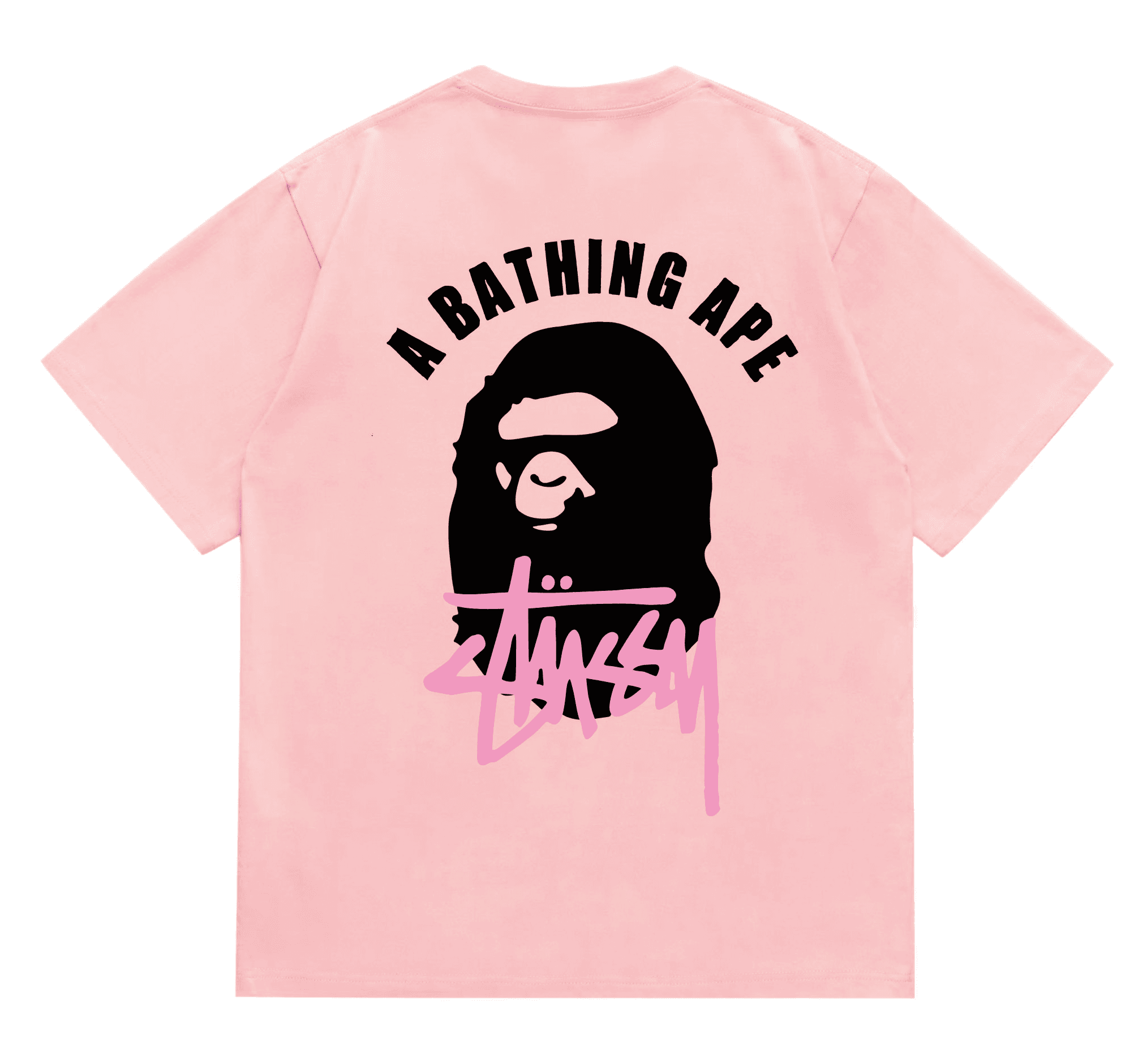 BAPE × Stüssy Graphic Tee Pixel Camo Ape Head — S25