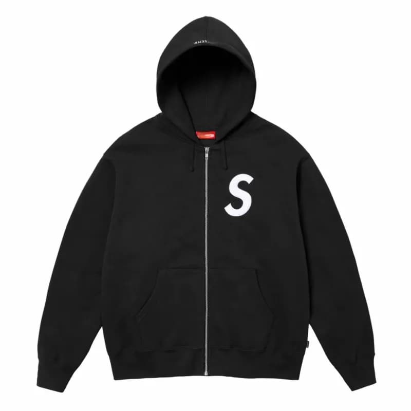 Supreme Zip-Up Hoodie and Joggers Set S Logo — S标黑色上衣