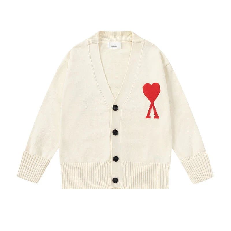 Amiri Knit Cardigan Heart Logo — 303#杏色