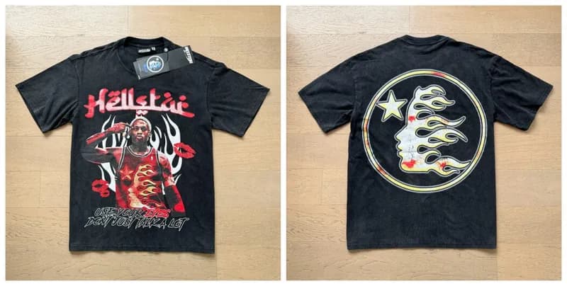 Hellstar STUDIOS Tee Flame Logo — 639洗水黑