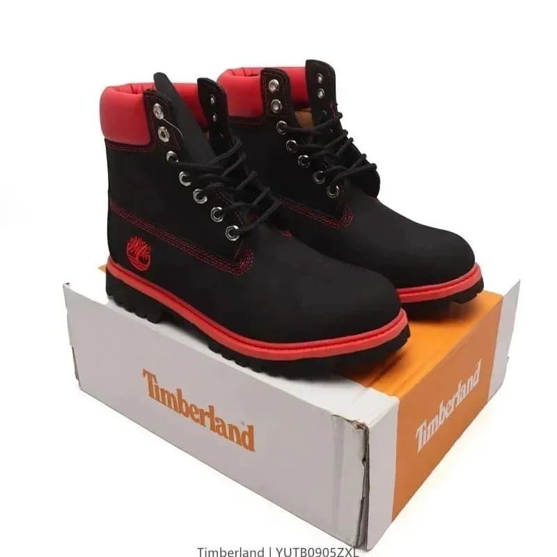 Timberland 6-Inch Premium Boot Black/Red