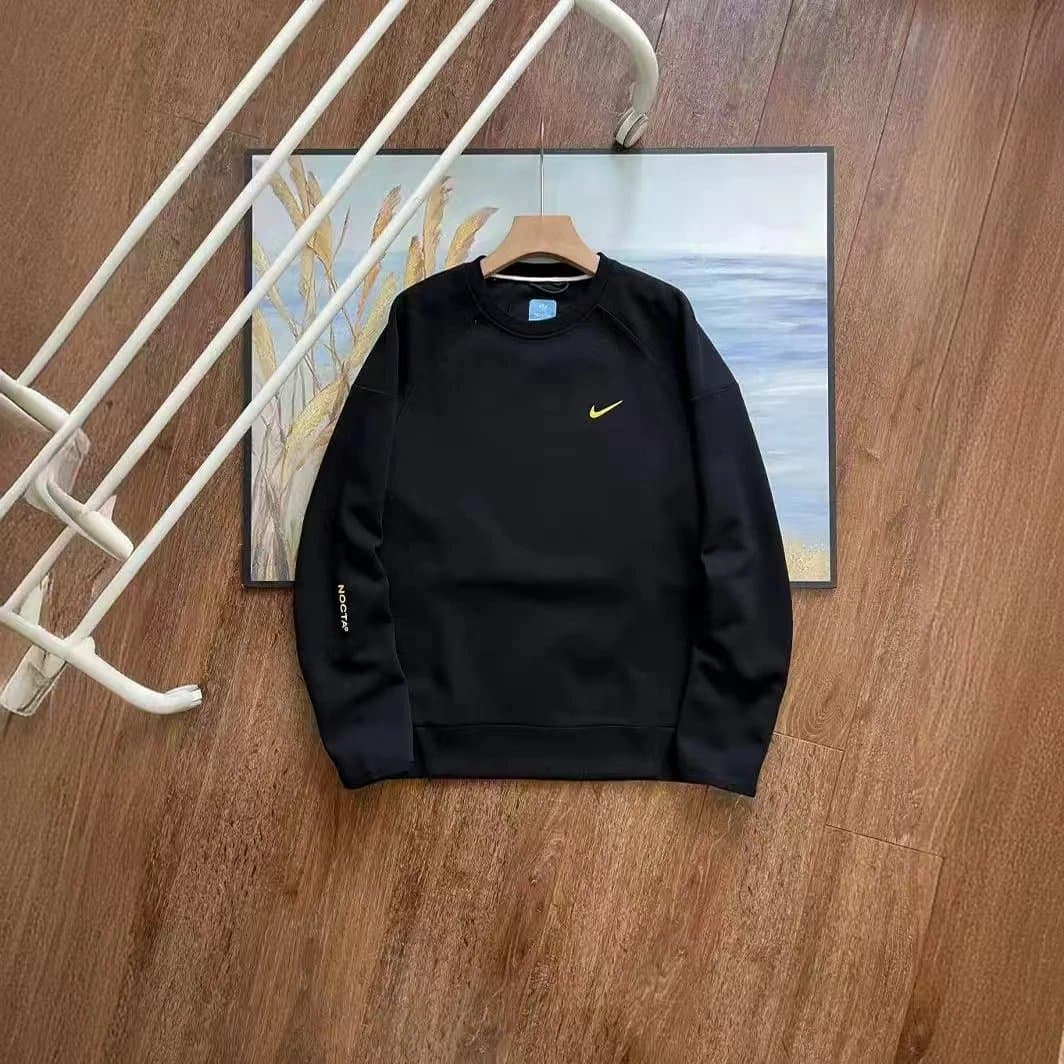 Nike Crewneck Sweatshirt Black with Yellow Swoosh