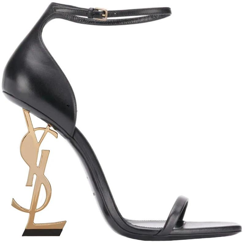 Saint Laurent Tribute Sandal YSL Logo Heel