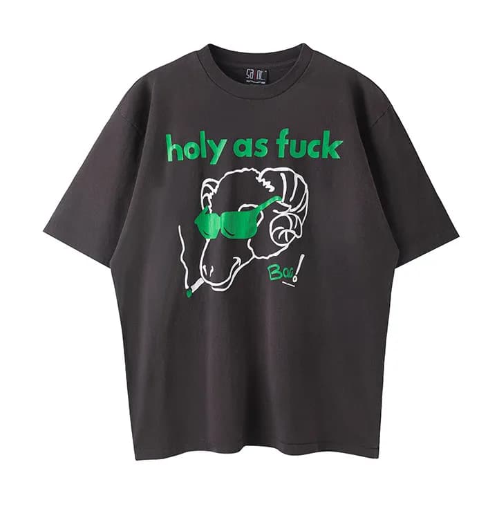 Saint Laurent Graphic T-Shirt Hate Saint Print — ST384