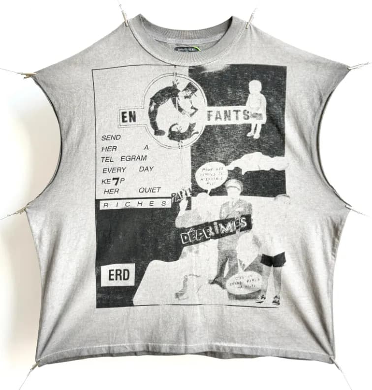 Saint Laurent Graphic Tee Distressed Print — Cvt-26 model