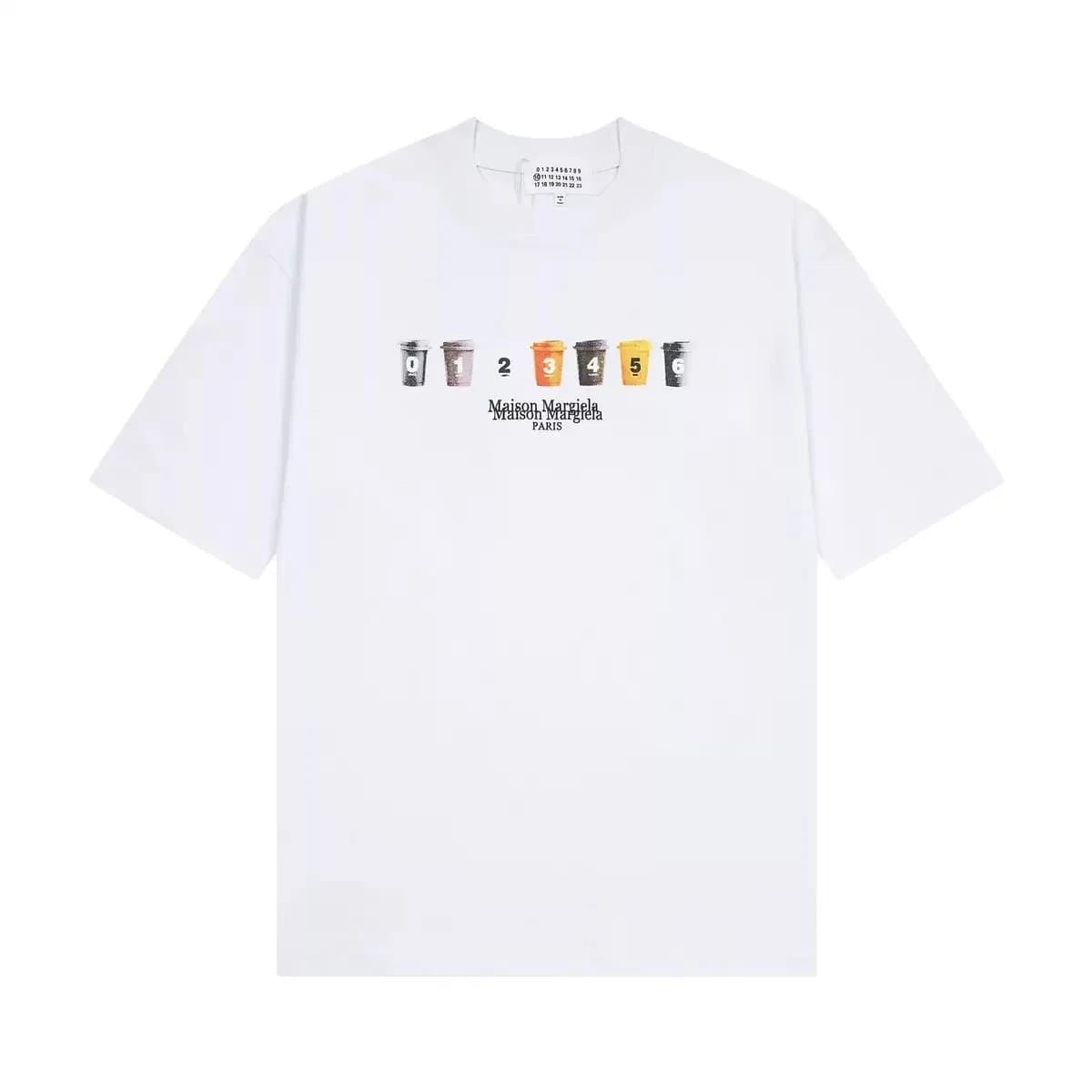 Maison Margiela Graphic T-Shirt Coffee Cup Number Print