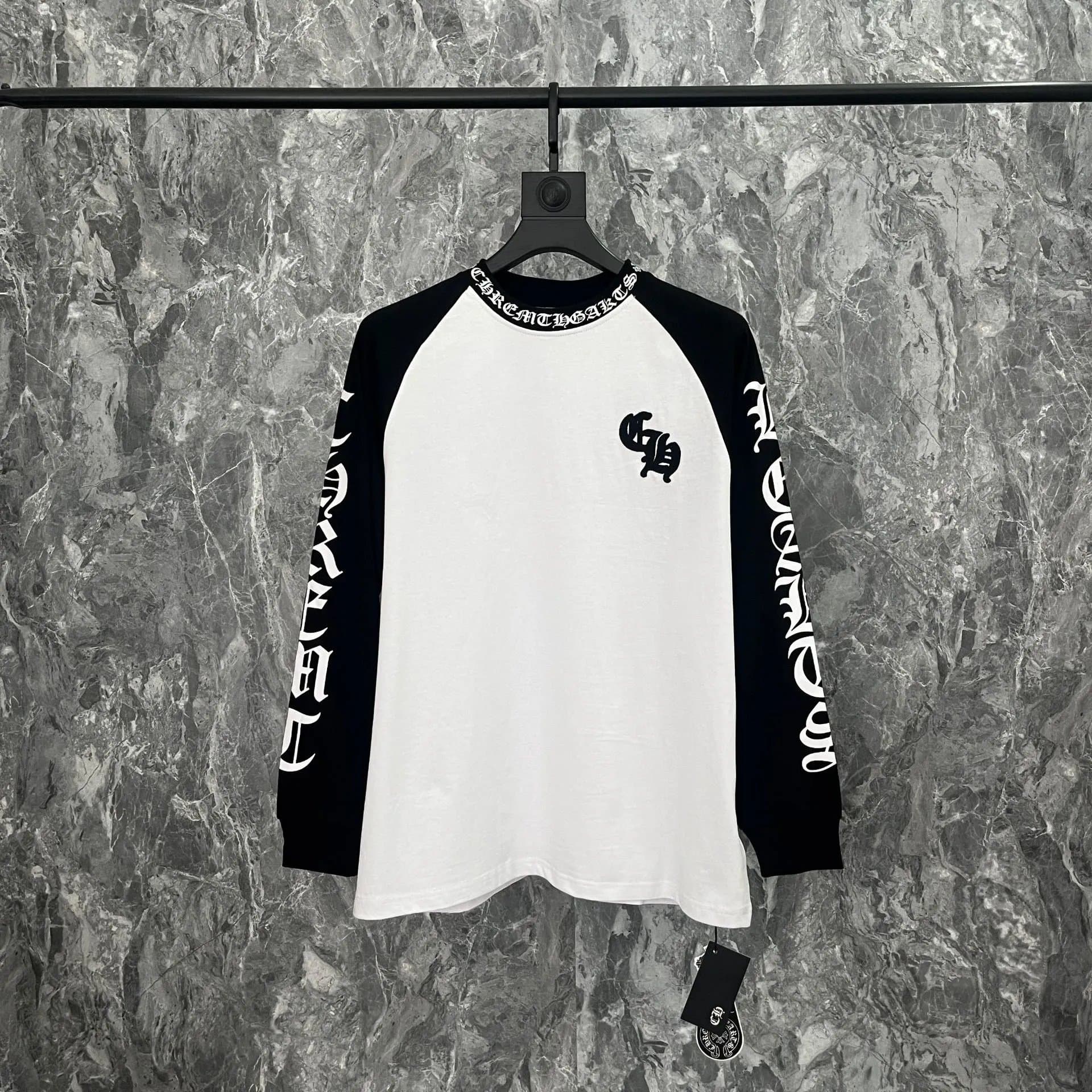 Raglan Long Sleeve Tee Chrome Hearts Logo Print