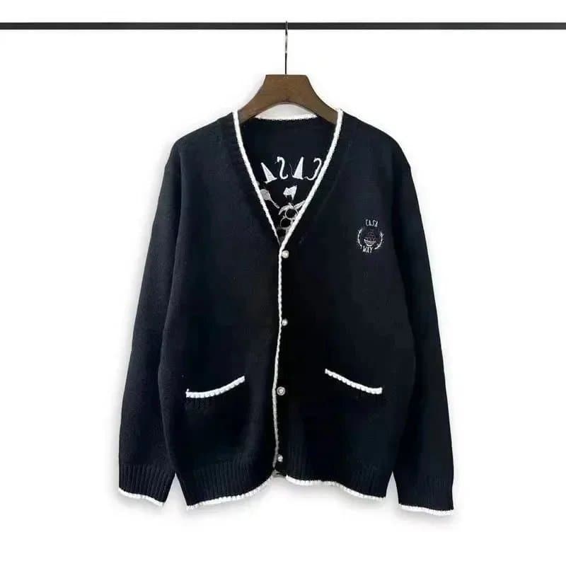 Balenciaga Knit Cardigan Contrast Trim