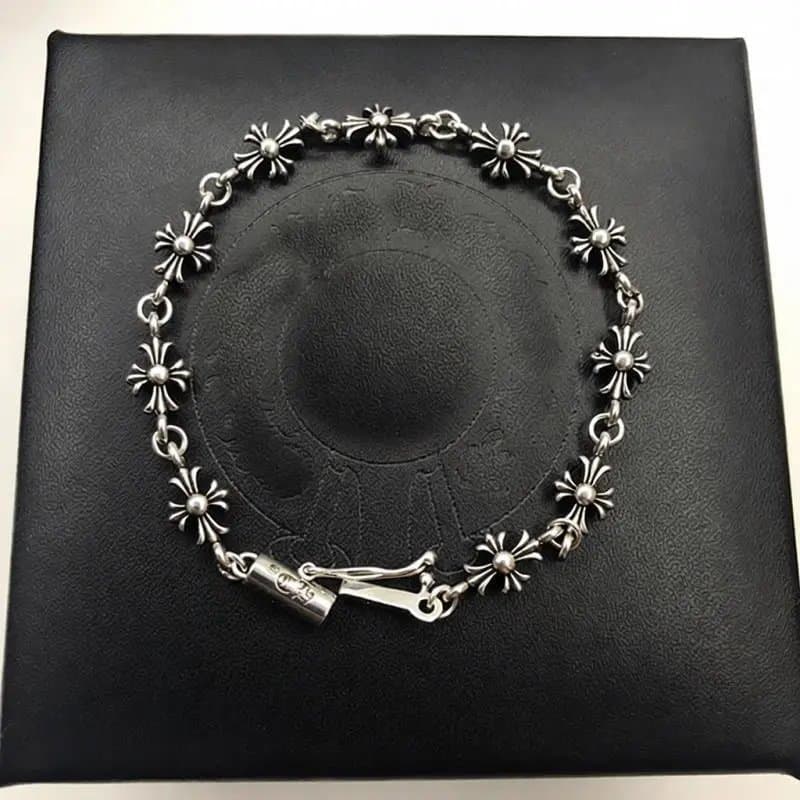 Chrome Hearts Cross Dagger Bracelet Chrysanthemum Link