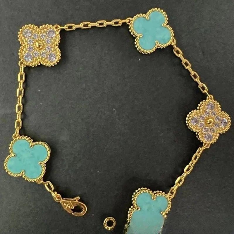 Van Cleef & Arpels Alhambra Bracelet Turquoise and Diamond
