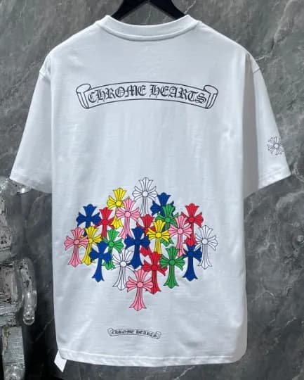 Chrome Hearts T-Shirt Multi-Color Cross Print