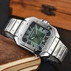 Santos de Cartier Steel with Green Dial