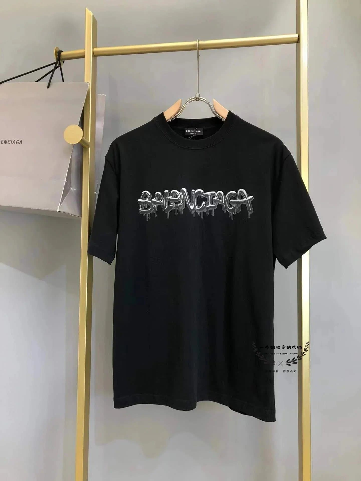 Balenciaga Logo T-Shirt Double Logo Gradient — 2