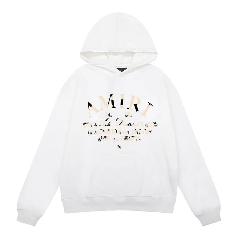 Amiri Hooded Sweatshirt Script Logo — 9286 white