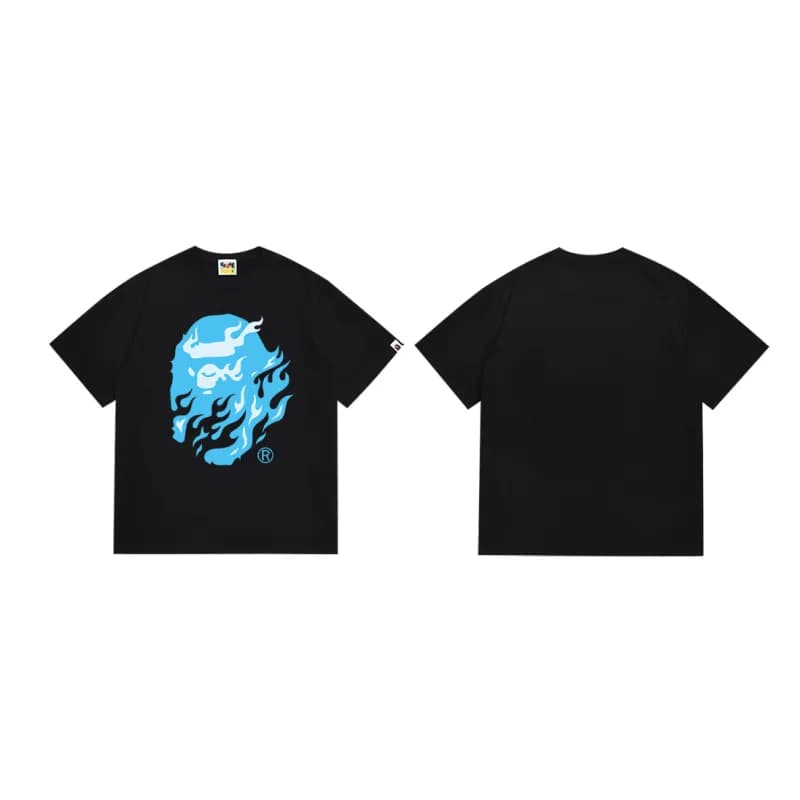 Sp5der Graphic Tee Blue Flame Skull