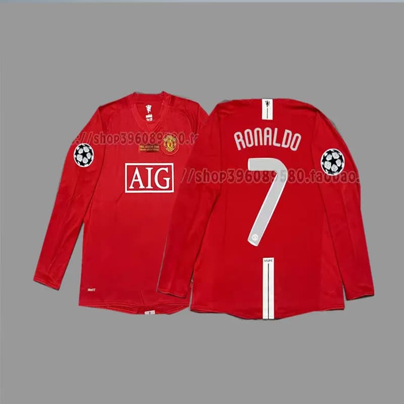Home Long Sleeve Jersey 2007-08 Ronaldo #7
