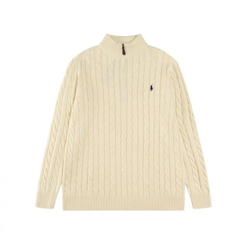 Polo Ralph Lauren Cable Knit Quarter-Zip Sweater Ivory