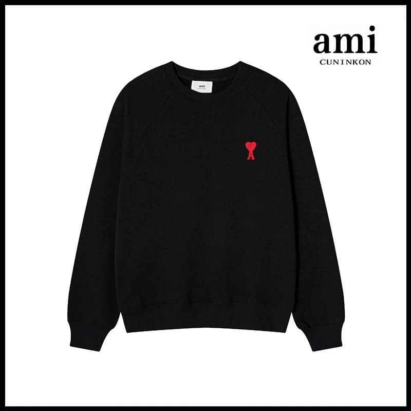 AMI Paris Crewneck Sweatshirt Red Heart Logo