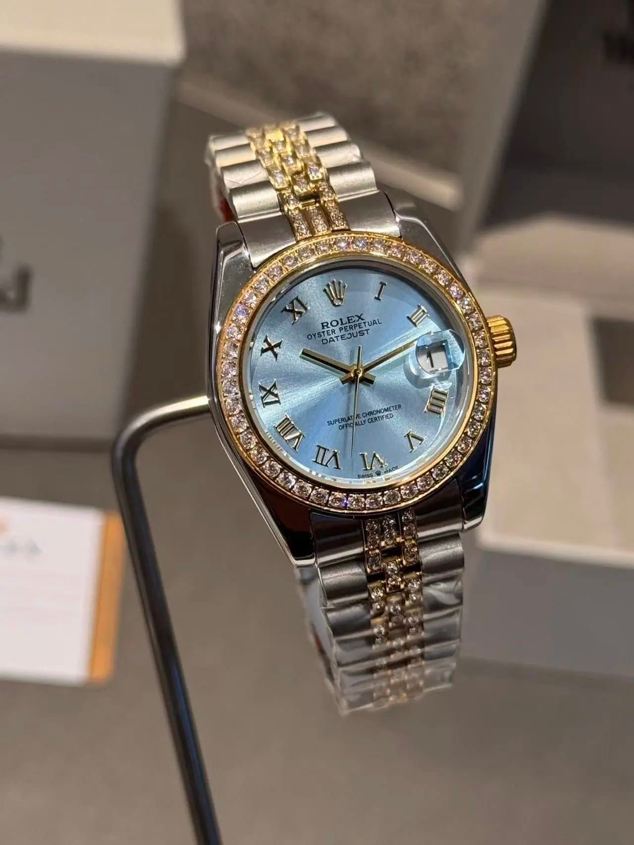 Rolex Oyster Perpetual Datejust Ice Blue Dial with Diamond Bezel and Jubilé Bracelet