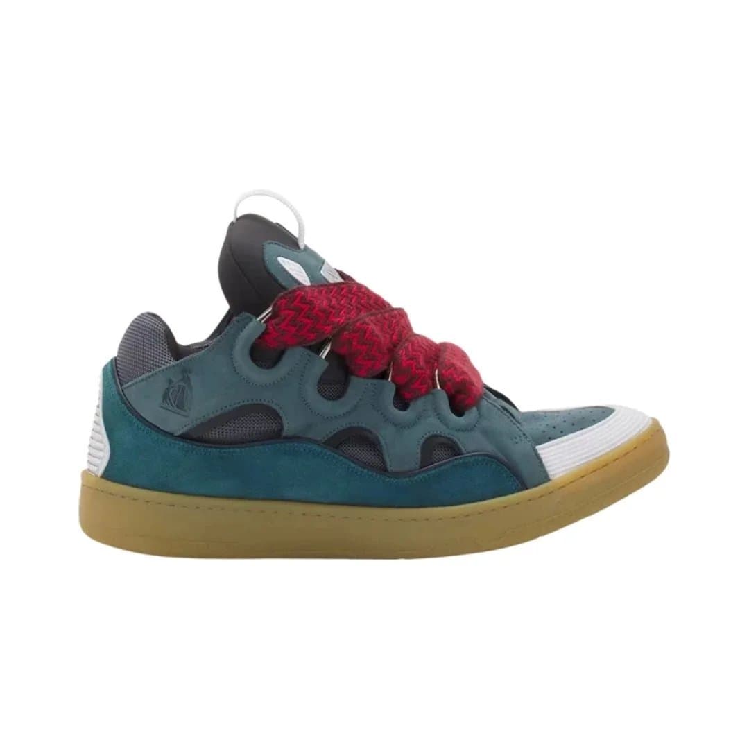 Lanvin Sneaker Teal and Red Knit Strap